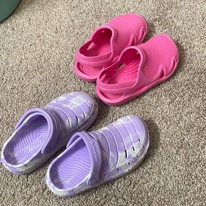 Kids Pink and Purple Lightweight Slip-On Sandals